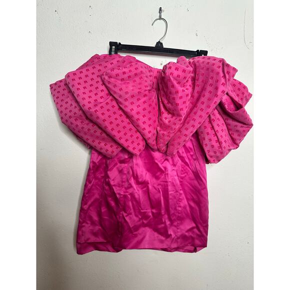 ROTATE Birger Christensen Pink Satin Strapless Side Zipper Mini Dress size US 4 - Picture 2 of 16